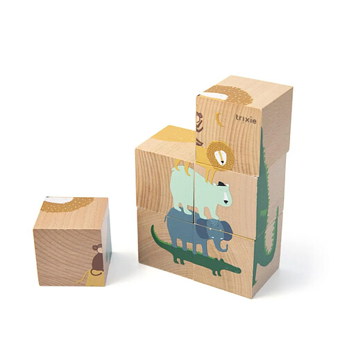 Trixie Baby Puzzle cubes en bois - Animaux