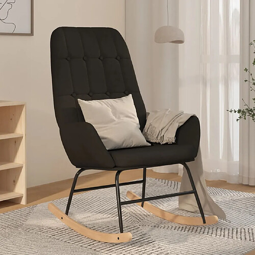 vidaXL Chaise à bascule Noir Tissu