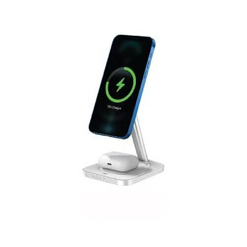 Force Power Chargeur induction 3 en 1 Stand Compatible MagSafe 15W avec chargeur Blanc