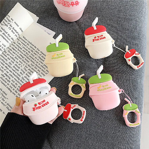 GUPBOO Airpods Coque Housse Étui Protecteur Compatible pour AirPods Pro-bouteille de lait femme banane fraise