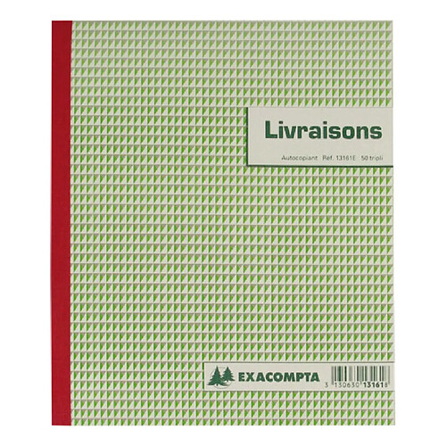 Cahier de livraison Manifold Exacompta autocopiant 21 x 18 cm 50 pages triple exemplaires