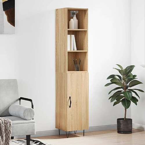 vidaXL Buffet haut Chêne sonoma 34,5x34x180 cm Bois d'ingénierie