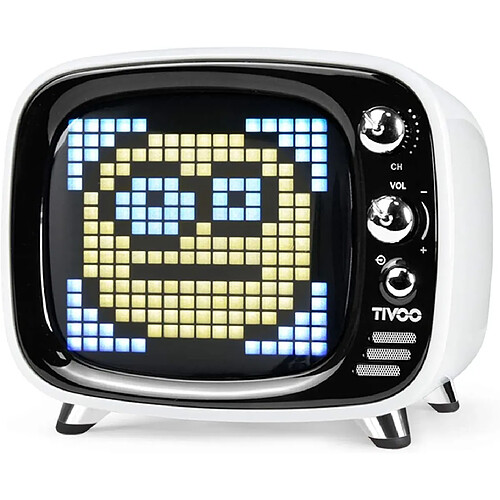 Chrono Divoom tivoo V5.0 Enceinte Bluetooth avec écran Smart Pixel Art,Blanc