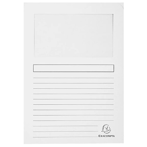 Exacompta Paquet de 25 chemises à fenêtre Forever® 120g/m² - 22x31cm - Blanc - Lot de 16