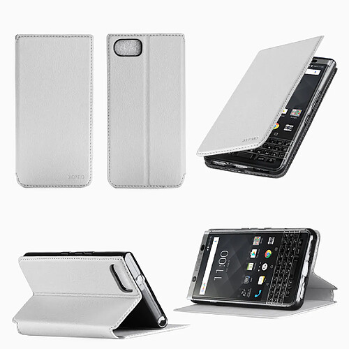 Etui luxe BlackBerry Keyone Ultra Slim blanc Style Cuir avec stand - Housse coque de protection pour Blackberry Key One 2017 AZERTY - Accessoires pochette XEPTIO : Exceptional case