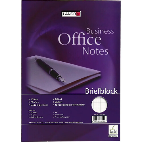 LANDRÉ Bloc de correspondance 'Business Office notes' A4, ()