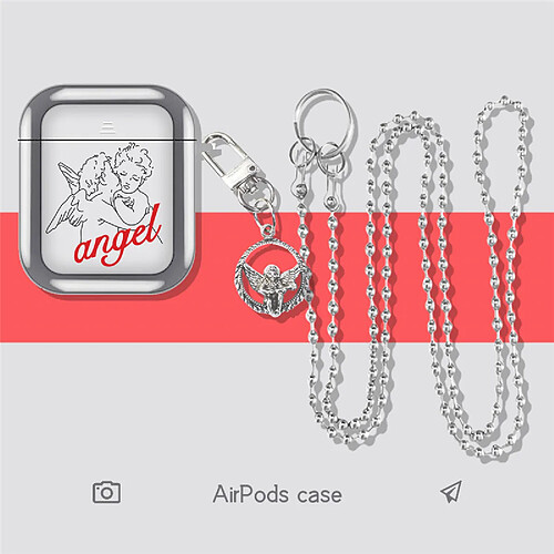 GUPBOO Airpods Coque Housse Étui Protecteur Compatible pour AirPods 3-dessin animé ange d'argent