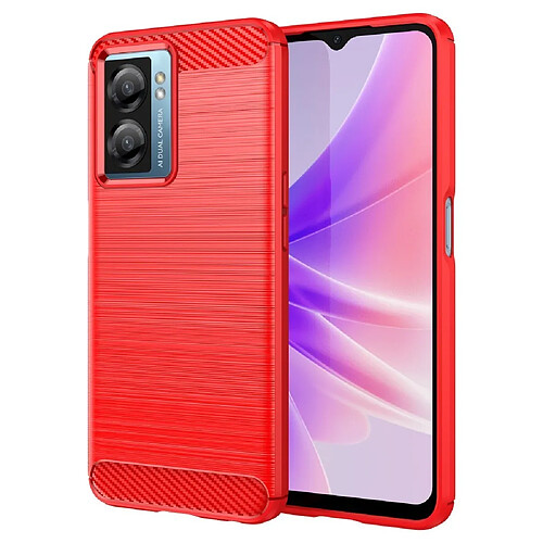 Htdmobiles Coque pour Oppo A77 5G / A57 4G / 5G / Realme Narzo 50 5G - housse etui silicone gel carbone + film ecran - ROUGE