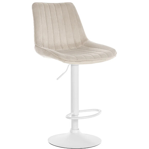 Non Tabouret de bar Toni velours blanc