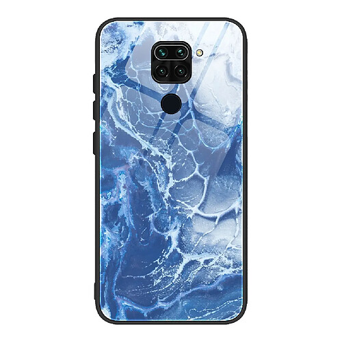 Coque en TPU hybride de verre de texture de marbre DL03 pour votre Xiaomi Redmi Note 9