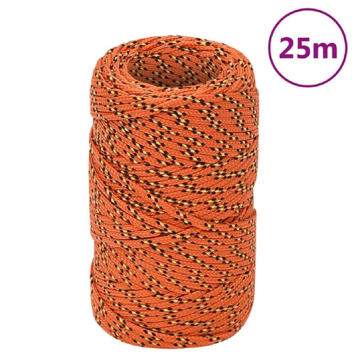 vidaXL Corde de bateau Orange 2 mm 25 m Polypropylène