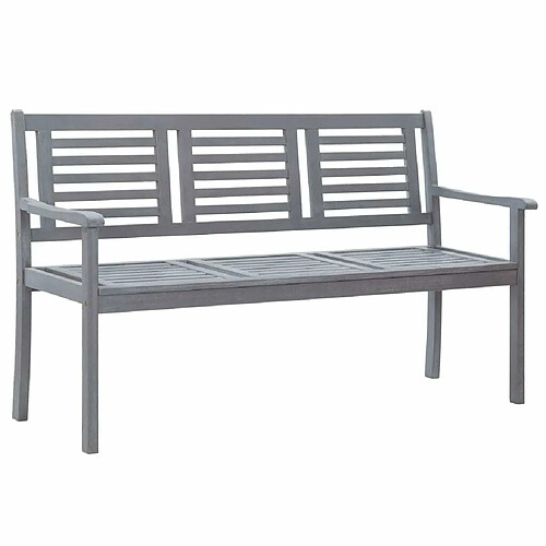 Maison Chic Banc de jardin | Chaise de jardin 3 places avec coussin 150 cm Gris Eucalyptus -GKD41912