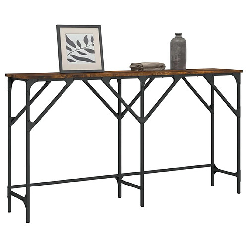 vidaXL Table console chêne fumé 140x29x75 cm bois d'ingénierie