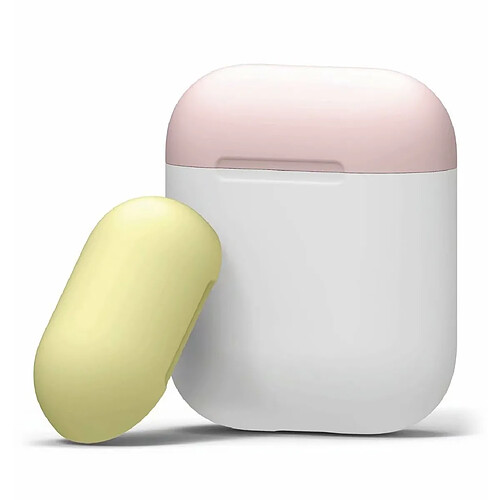 Wewoo Coque Ecouteurs sans fil Dropproof trois couleurs avec étui de protection pour Apple AirPods 1/2 jaune rose blanc