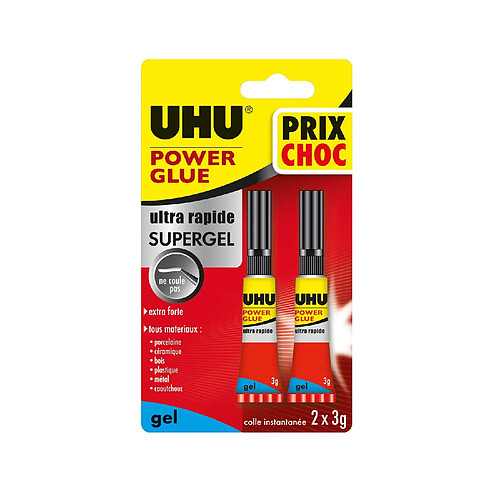 UHU Tube de colle gel Power Glue - 2x3 g