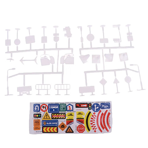 28 pcs / pack panneaux de signalisation en plastique panneau de signalisation miniatures enfants jouet éducatif un