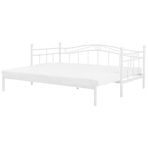 Beliani Lit gigogne en métal blanc 90/180 x 200 cm TULLE