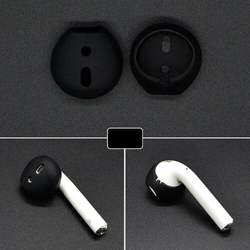 Wewoo Anti poussière 2 PCS sans fil écouteurs en silicone oreillette Bluetooth Earpads pour Apple AirPods (Noir)