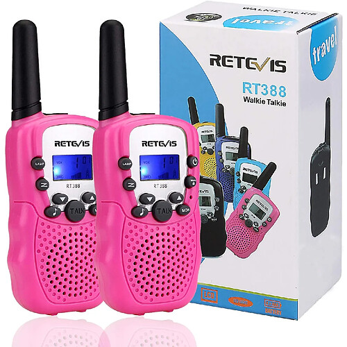 Retevis talkie walkie enfant 8 canaux avec lampe torche rose