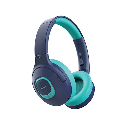 Promate Coddy Casque sans fil pour enfants SafeAudio, volume limité à 93 dB, 20h d'autonomie azur