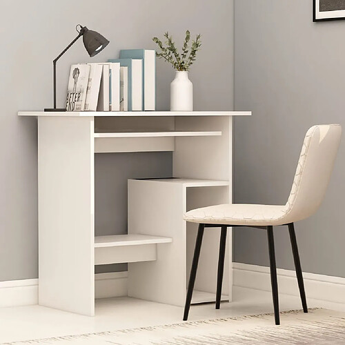 vidaXL Bureau Blanc 80x45x74 cm Bois d’ingénierie