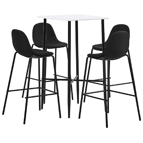 vidaXL Ensemble de bar 5 pcs Tissu Noir