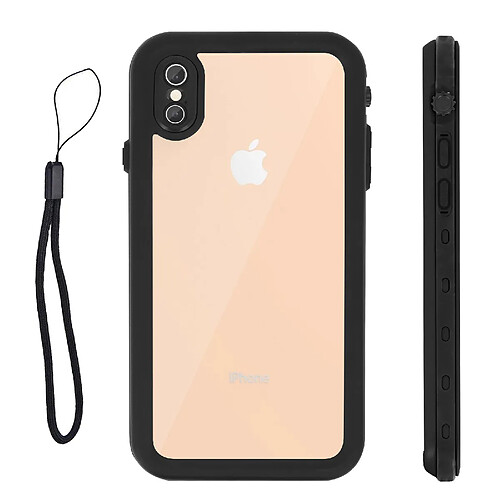 Coque Apple iPhone XS Max Waterproof 2m et Antichoc Intégrale Redpepper Noir