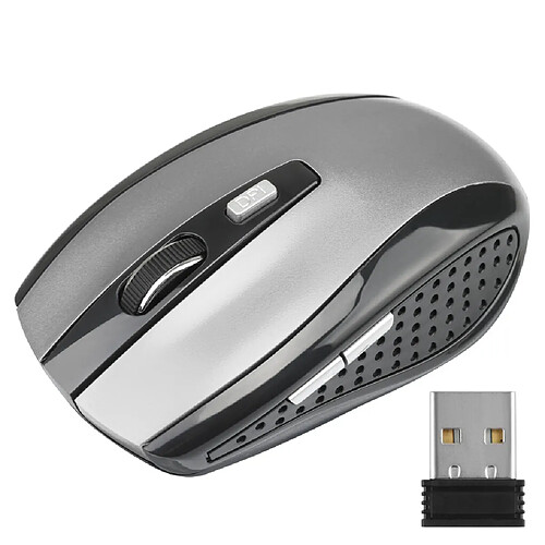 Souris de jeu sans fil grise DPI réglable 2,4 G 6 boutons Souris optique