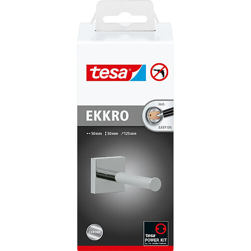 tesa Support pour rouleau WC de rechange EKKRO, chromé ()