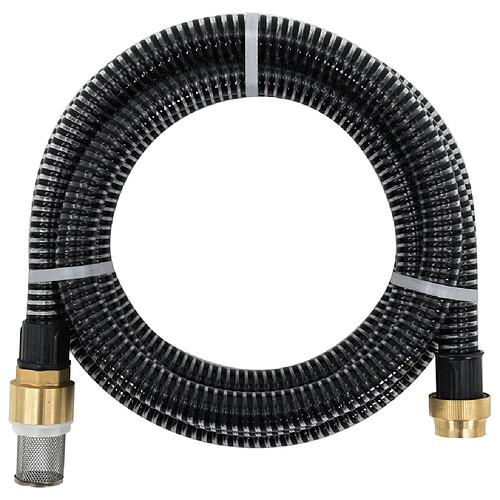 vidaXL Tuyau d'aspiration avec raccords en laiton noir 1,1" 10 m PVC