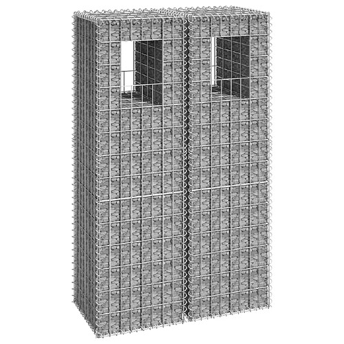 vidaXL Poteaux à panier de gabion 2 pcs 40x40x140 cm Fer