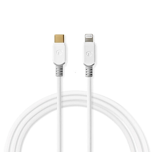 NEDIS Câble Lightning Apple Mâle à 8 broches Lightning Apple vers USB-C 1,00 m Blanc