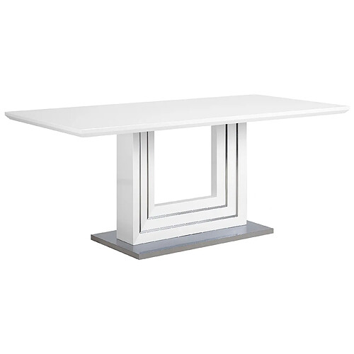 Beliani Table en acier blanc 180 x 90 cm KALONA