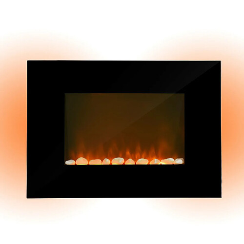 Syntrox Germany Cheminée murale avec télécommande Electric Fireplace Black Jordi 2000W