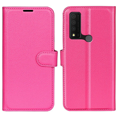 Etui en PU texture litchi avec support, rose pour votre TCL 30 V 5G