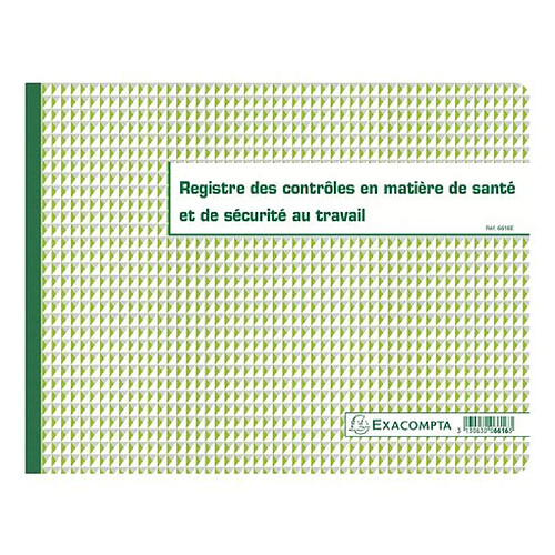 Exacompta - registre piqûre contrôle sécurité 20p 24x32 cm