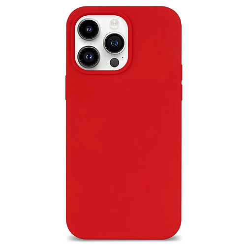 Coque en silicone anti-rayures, revêtement de fibres pour votre iPhone 14 Pro - rouge