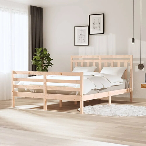 vidaXL Cadre de lit sans matelas bois massif