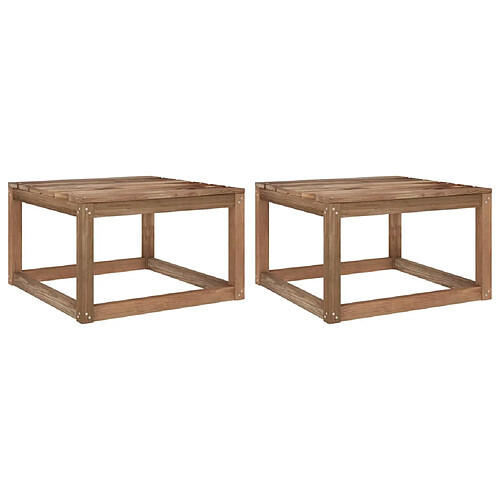 vidaXL Tables palette de jardin 2pcs 60x60x36,5cm Bois de pin imprégné