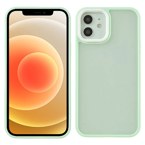 Coque en TPU + acrylique vert clair pour votre Apple iPhone 12/12 Pro 6.1 pouces