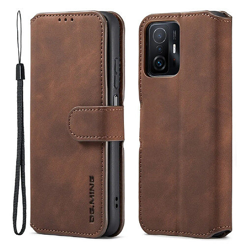 Etui en PU DG.MING style rétro avec support café pour votre Xiaomi 11T/11T Pro