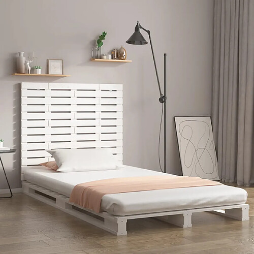 vidaXL Tête de lit murale Blanc 146x3x91,5 cm Bois massif de pin