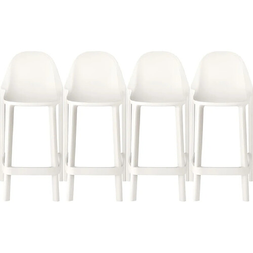 Scab Tabouret de bar Lot de 4 tabourets de bar Piu blanc hauteur 65cm