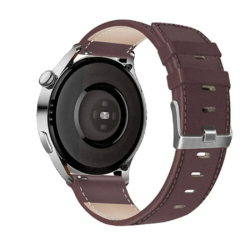 Bracelet en PU 22mm avec boucle, marron foncé pour votre Huawei Watch GT3/Samsung Galaxy Watch 46mm/Gear S3 Classic