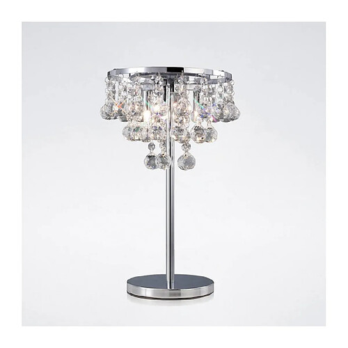 Luminaire Center Lampe de Table Atla 3 Ampoules chrome poli/cristal