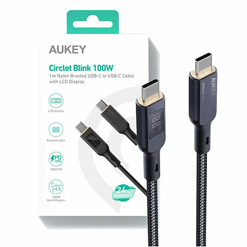 Câble USB-C Aukey CB-MCC102 Noir 1,8 m