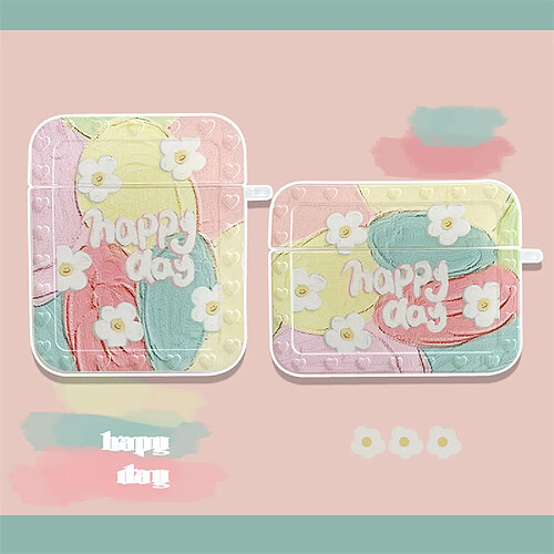 GUPBOO Airpods Coque Housse Étui Protecteur Compatible pour AirPods 3-Ins love peinture à l'huile soleil fleur fille