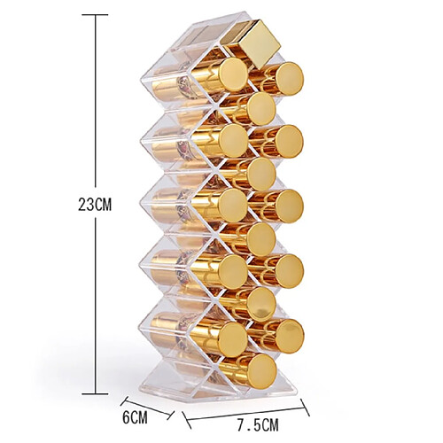 Universal Boîte de rangement à lèvres à grille 16 Organisateur de rangement de cosmétiques Livre à lèvres en acrylique transparent Empilement Type de poisson Grande boîte de rangement Poubelle