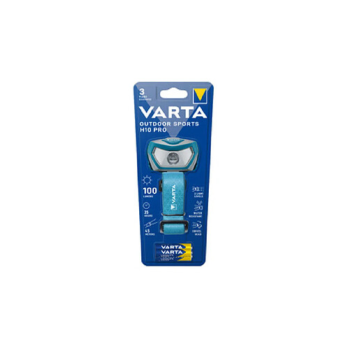 VARTA Lampe frontale LED 'Outdoor Sports H10 Pro', bleu/gris ()