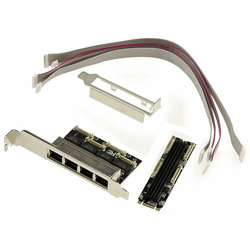 Kalea-Informatique Carte contrôleur réseau M2 4 ports LAN gigabit Ethernet